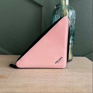 Prada Pink and Black Triangle Pouch